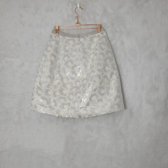 MaxMara Weekend Orche Jacquard Metallic Pleated Mini Skirt 4 - Picture 3 of 9